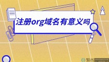 org域名，域名中org代表的含义是什么