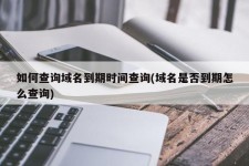 怎么查域名到期时间 域名怎么查询到期时间