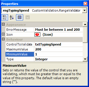 rangevalidator（rangevalidator控件属性）
